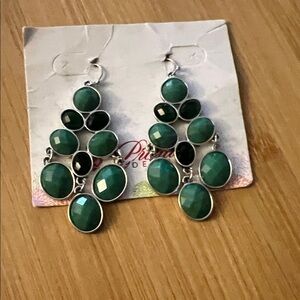 Elegant Green Dangle Earrings